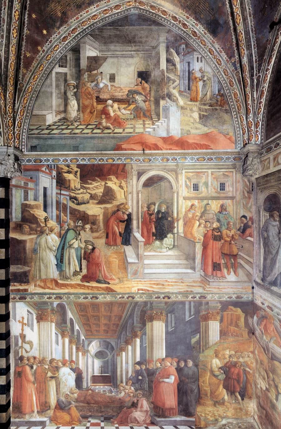 Veduta della parete sinistra (nord) della cappella maggiore - Duomo di Prato